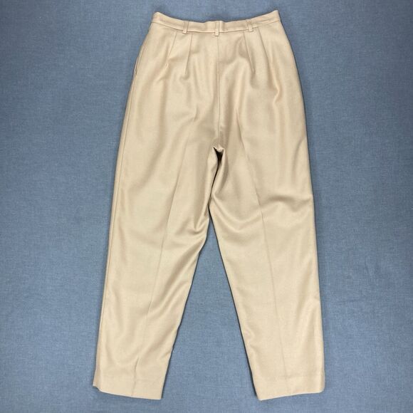 Charter Club 100% Wool Pants Sz 10 Tan Pleated High Waisted Dressy Trousers NEW - Picture 5 of 15